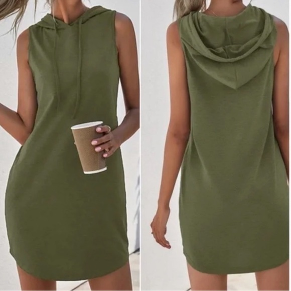 Casual purple sleeveless hoodie dress LAST FEW - Picture 3 of 14